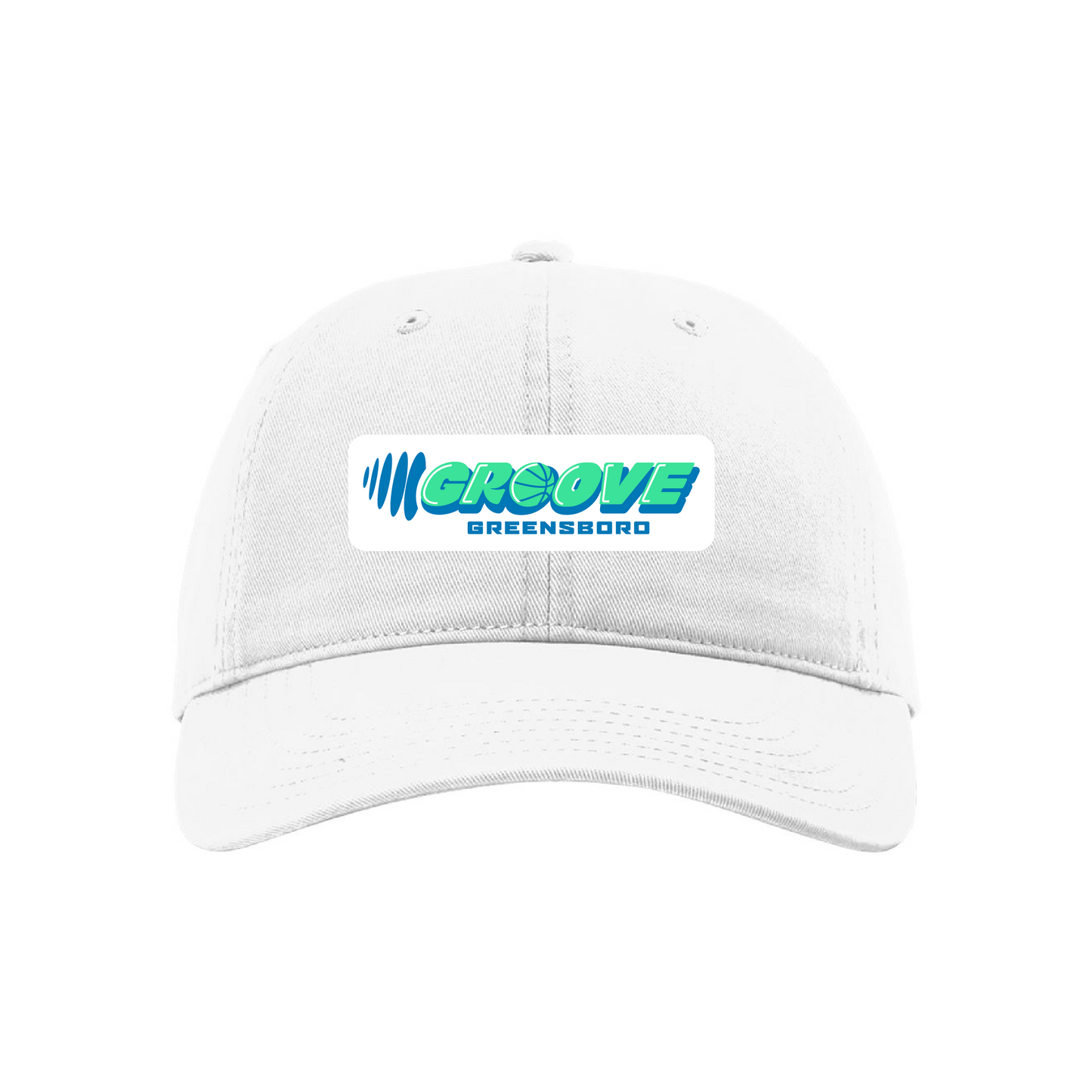 Greensboro Groove White Relaxed Unstructured Wordmark Hat