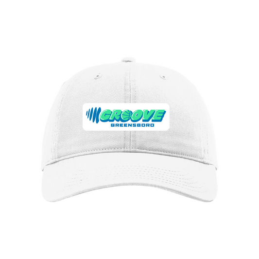 Greensboro Groove White Relaxed Unstructured Wordmark Hat