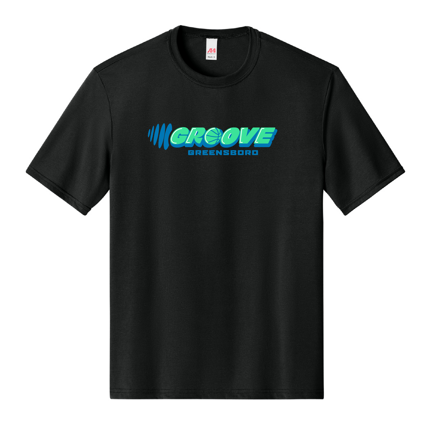 Greensboro Groove A4 Performance Logo Black S/S Tee