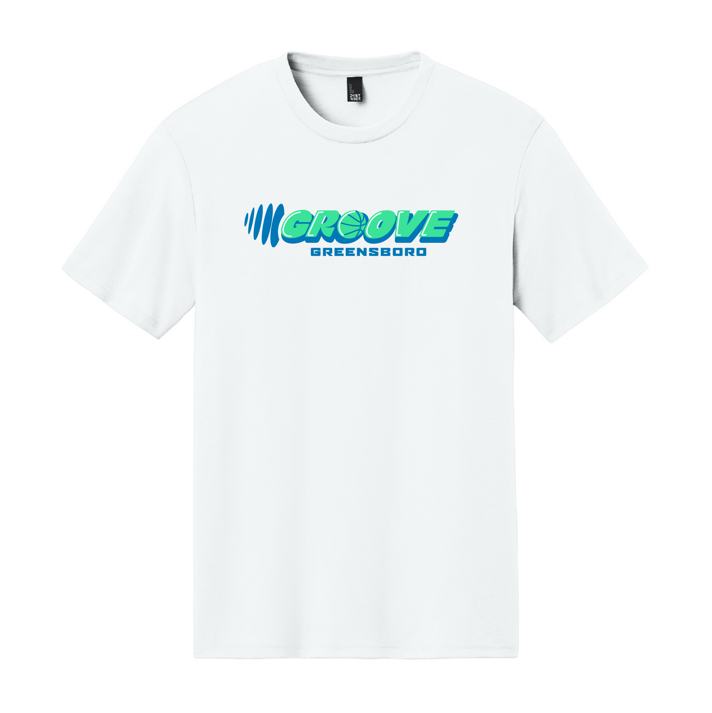 Greensboro Groove District White Triblend Logo Tee