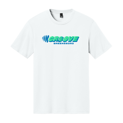 Greensboro Groove District White Triblend Logo Tee