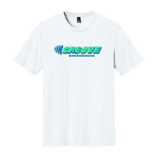 Greensboro Groove District White Triblend Logo Tee