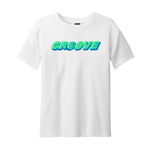 Greensboro Groove Youth District White Logo Tee