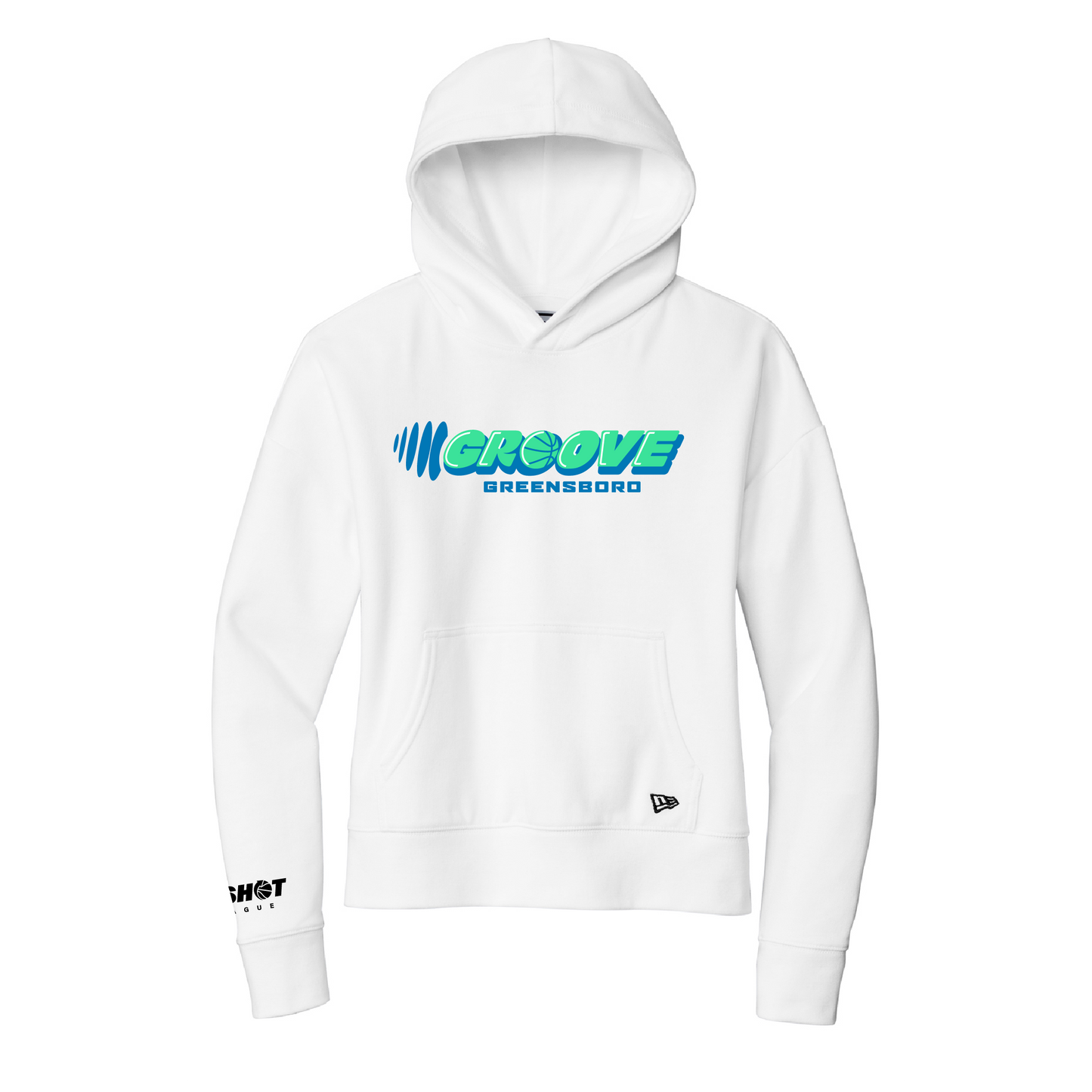 Greensboro Groove Women's White Comeback Logo Fleece Hooded Sweatshirt